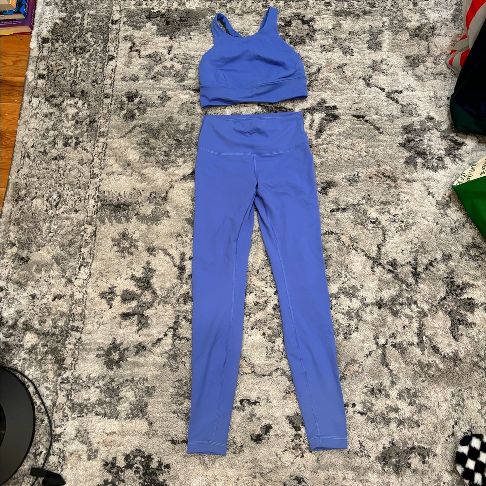 LULULEMON SET! Periwinkle wunder train bra & leggings